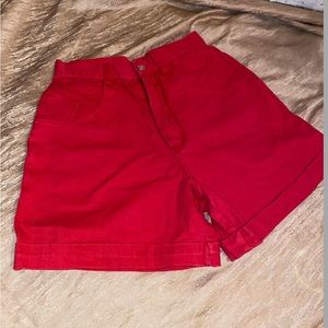 Bill Blass Vintage Cherry Red Denim Shorts